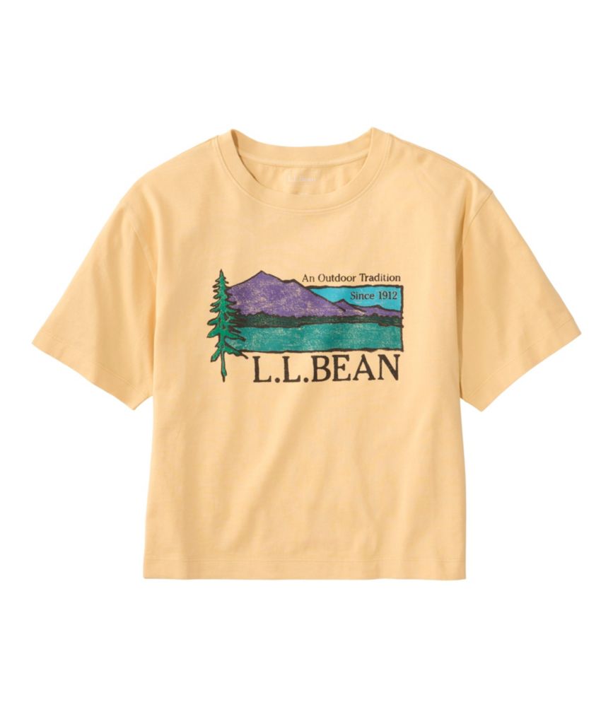 Women's Mountain Classic Tee, Short-Sleeve Cropped Boxy Crewneck Logo - US 4875