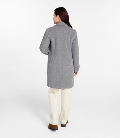 Women's Classic Lambswool Polo Coat, Three-Quarter Length - US 3364