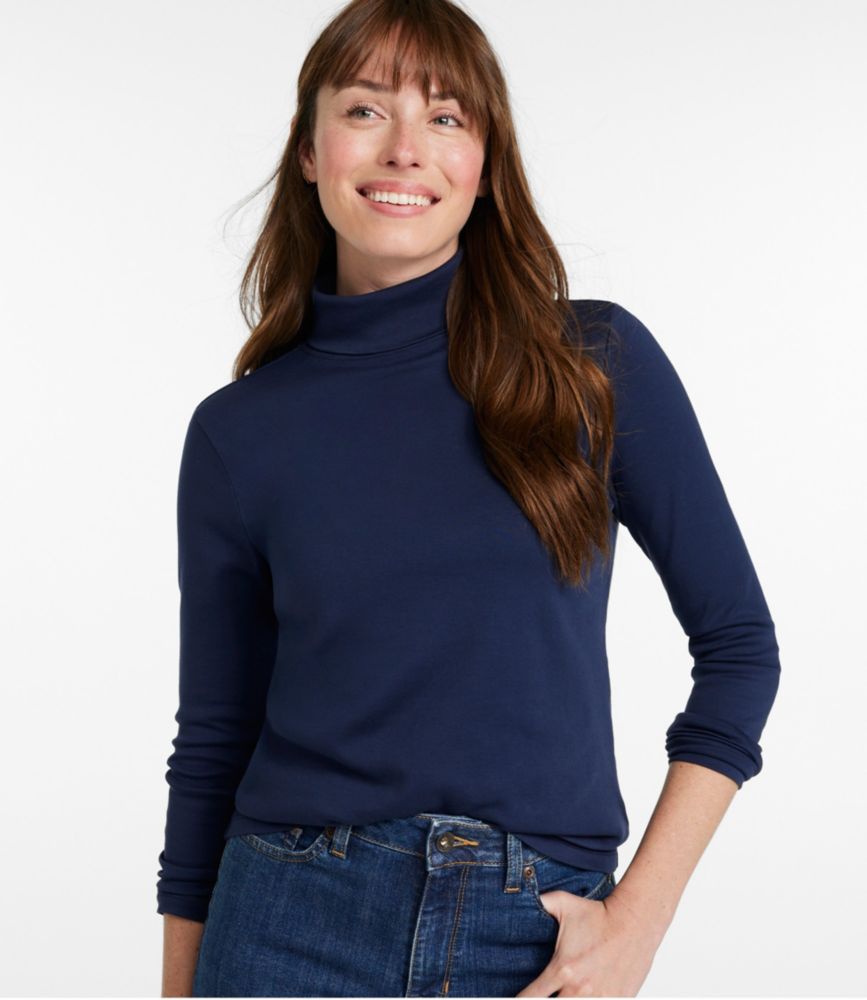 Women's Pima Cotton Turtleneck, Long-Sleeve - US 9345