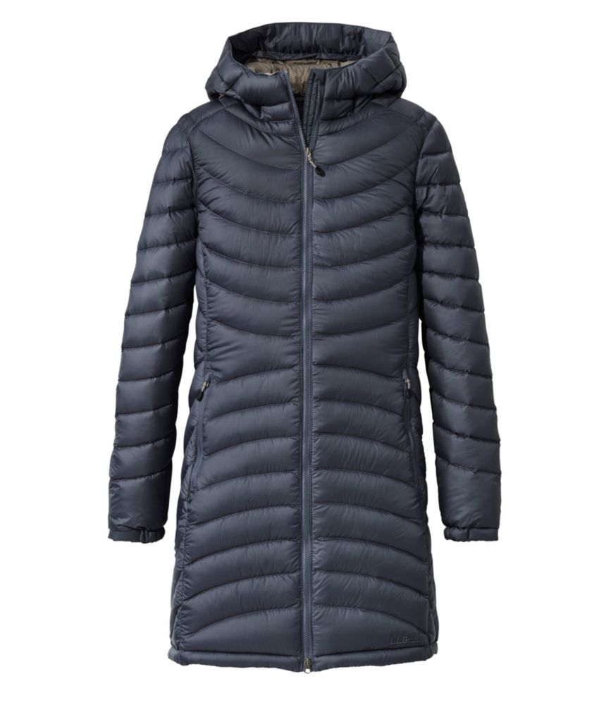 Women's Ultralight 850 Down Hooded Coat, Three-Quarter Length - US 3959