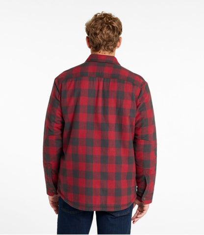 Men's Sherpa-Lined Scotch Plaid Shirt, Slightly Fitted - US 6240