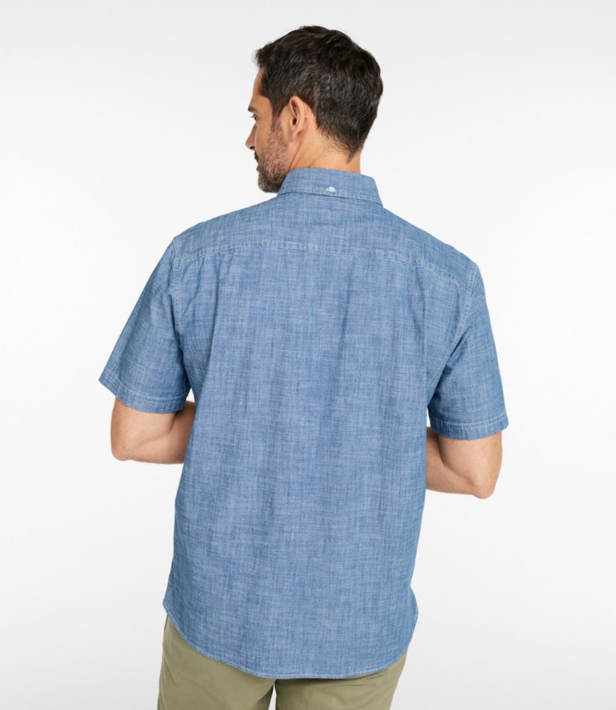 Men's Comfort Stretch® Chambray Shirt, Traditional Untucked Fit, Short-Sleeve - US 1871