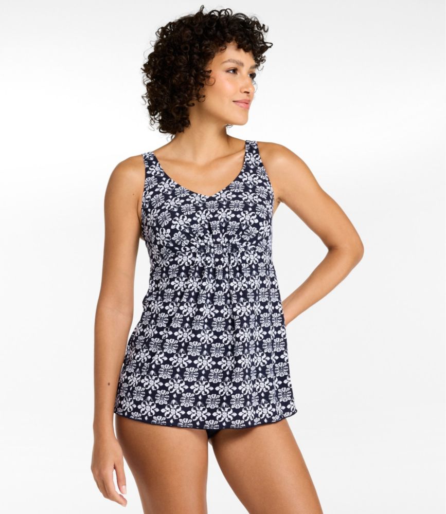 Women's Shaping Swimwear, Soft-Drape Tankini Top Print - US 9526