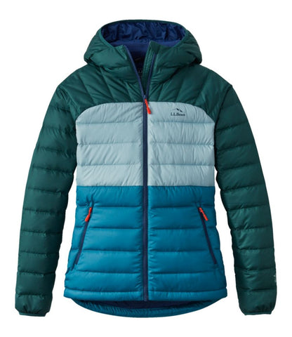 Women's Bean's Down Hooded Jacket, Colorblock - US 1119