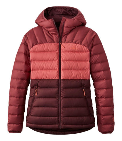 Women's Bean's Down Hooded Jacket, Colorblock - US 3979