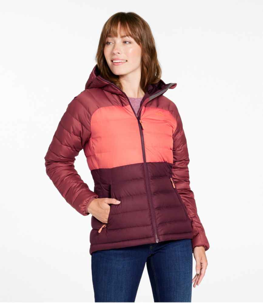 Women's Bean's Down Hooded Jacket, Colorblock - US 3979