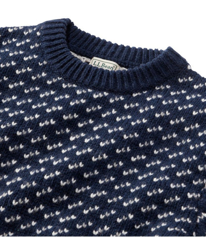Men's Bean's Classic Ragg Wool Sweater, Crewneck, Bird's-Eye - US 2182