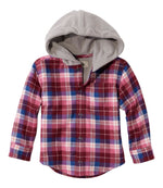 Toddlers' Fleece-Lined Flannel Shirt, Hooded - US 6829