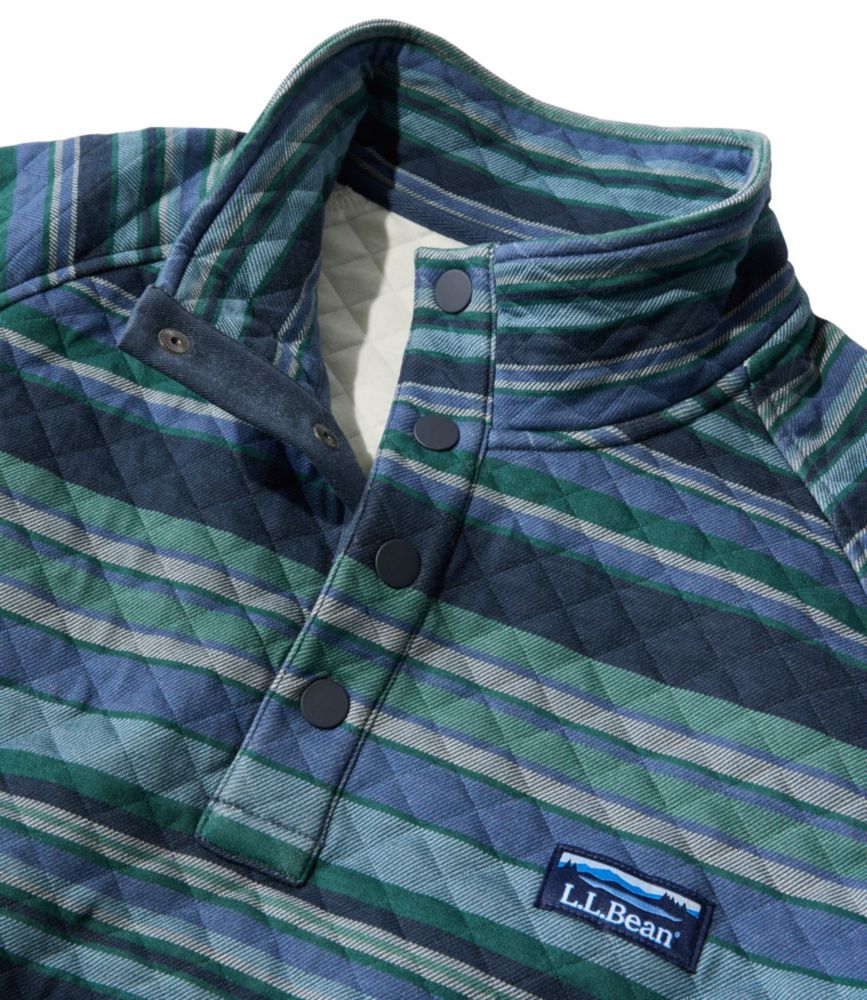 Men's Quilted Sweatshirt, Mockneck, Stripe - US 2443
