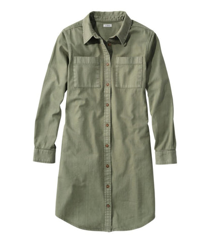 Women's L.L. Bean Heritage Washed Denim Shirt Dress, Garment-Dye - US 5415