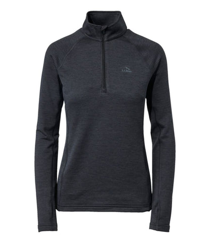 Women's L.L.Bean Midweight Base Layer Crew Top, 1/4 Zip - US 6962