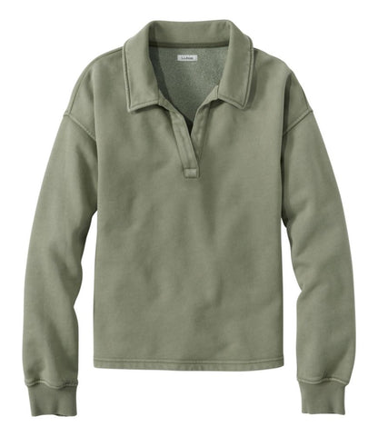 Women's Sunwashed Sweats, Splitneck Polo - US 4934
