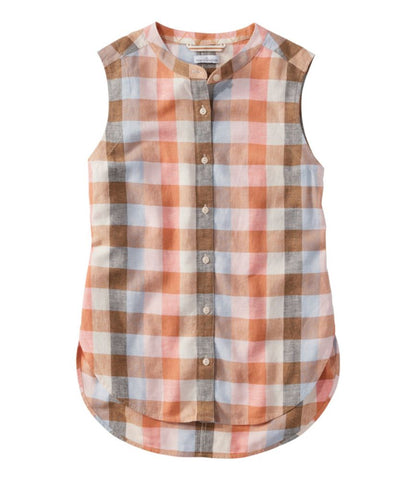 Women's Signature Linen-Blend Button-Front Shirt, Sleeveless - US 2634