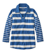 Women's Heritage Mariner Top, Splitneck Polo Three-Quarter-Sleeve, Block Stripe - US 0215
