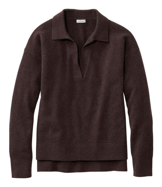 Women's Classic Cashmere Sweater, Relaxed Polo - US 4163
