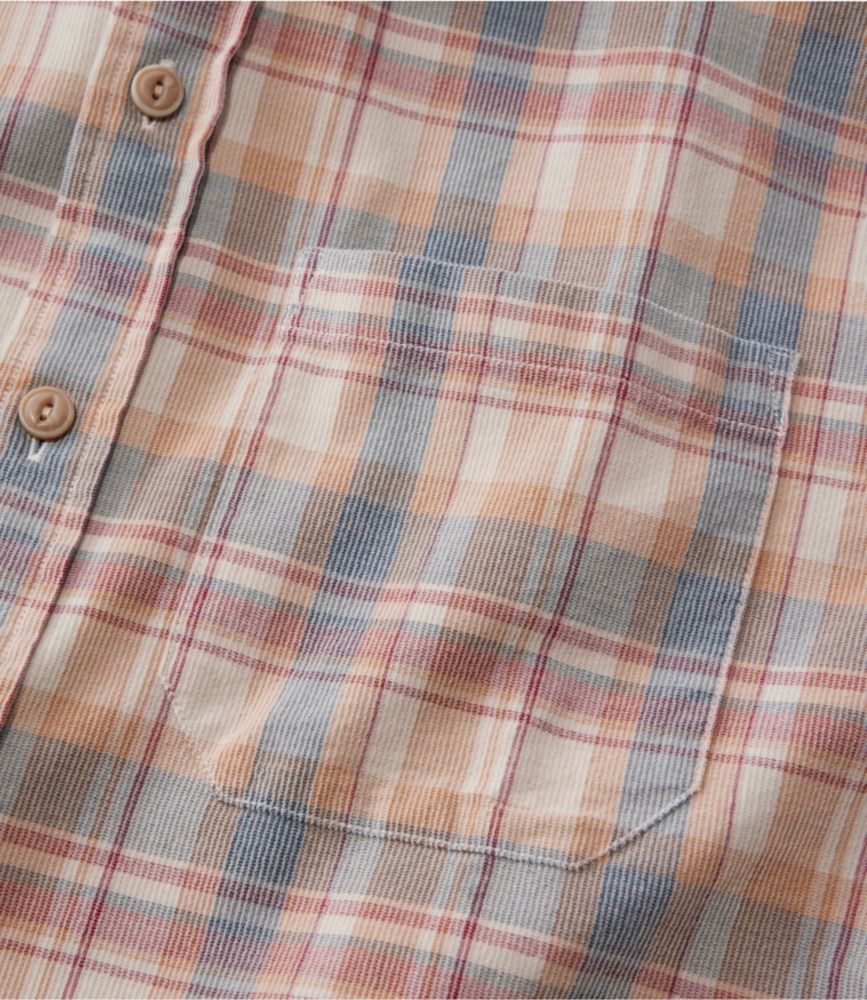 Men's Sunwashed Corduroy Shirt, Slightly Fitted Untucked Fit, Plaid - US 5131