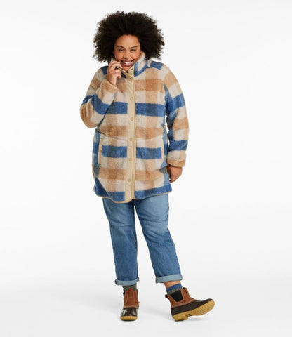 Women's Bean's Sherpa Fleece Coat, Print - US 0869