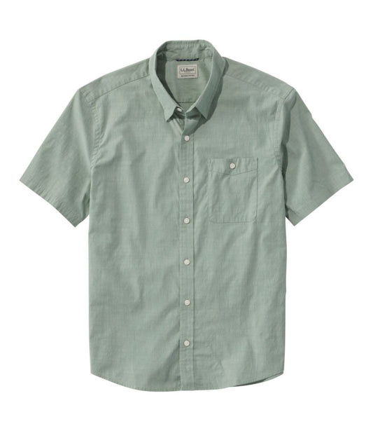 Men's Comfort Stretch Performance® Chambray Shirt, Short-Sleeve, Slightly Fitted Untucked Fit - US 1835