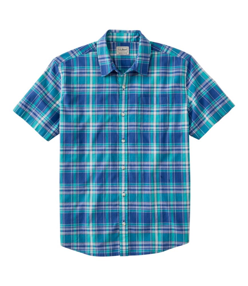 Men's Madras Shirt, Short-Sleeve, Slightly Fitted Untucked Fit - US 4175
