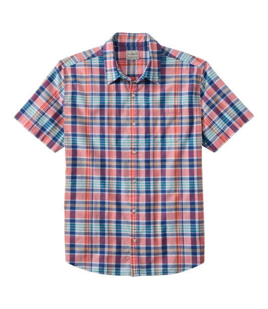 Men's Madras Shirt, Short-Sleeve, Slightly Fitted Untucked Fit - US 4959