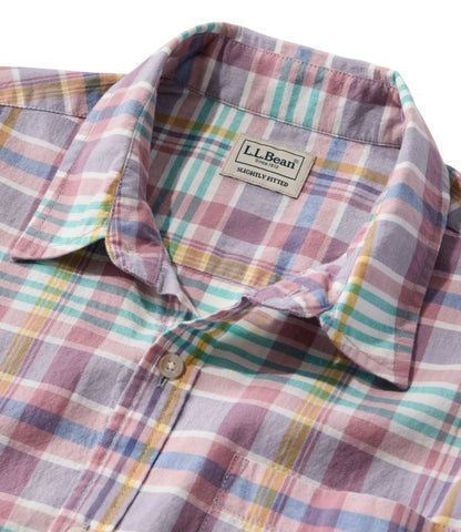 Men's Madras Shirt, Short-Sleeve, Slightly Fitted Untucked Fit - US 2829