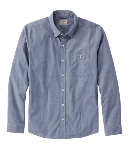 Men's Comfort Stretch Performance® Chambray Shirt, Long-Sleeve, Slightly Fitted Untucked Fit - US 4631