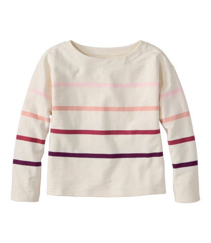 Women's Peaks Island Top, Relaxed Boatneck Long-Sleeve Stripe - US 9916