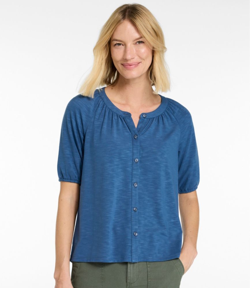 Women's Camden Hills Tee, Elbow-Sleeve Button-Front Shirt - US 8715