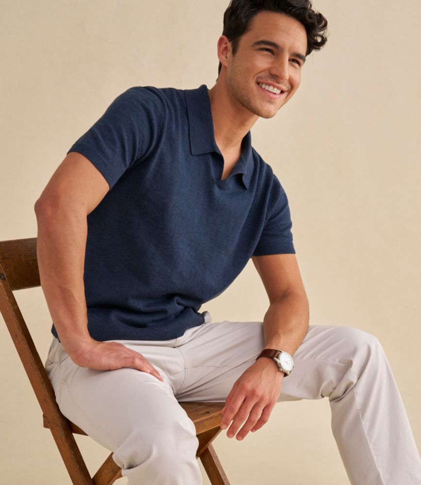 Men's All Seasons Cotton Blend Sweater, Short-Sleeve Polo - US 0567