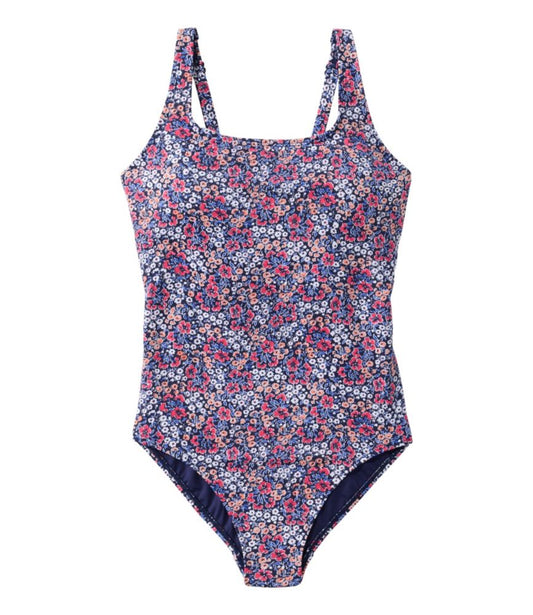 Women's L.L.Bean Coastal Essential Scoop Tanksuit, Print - US 4269