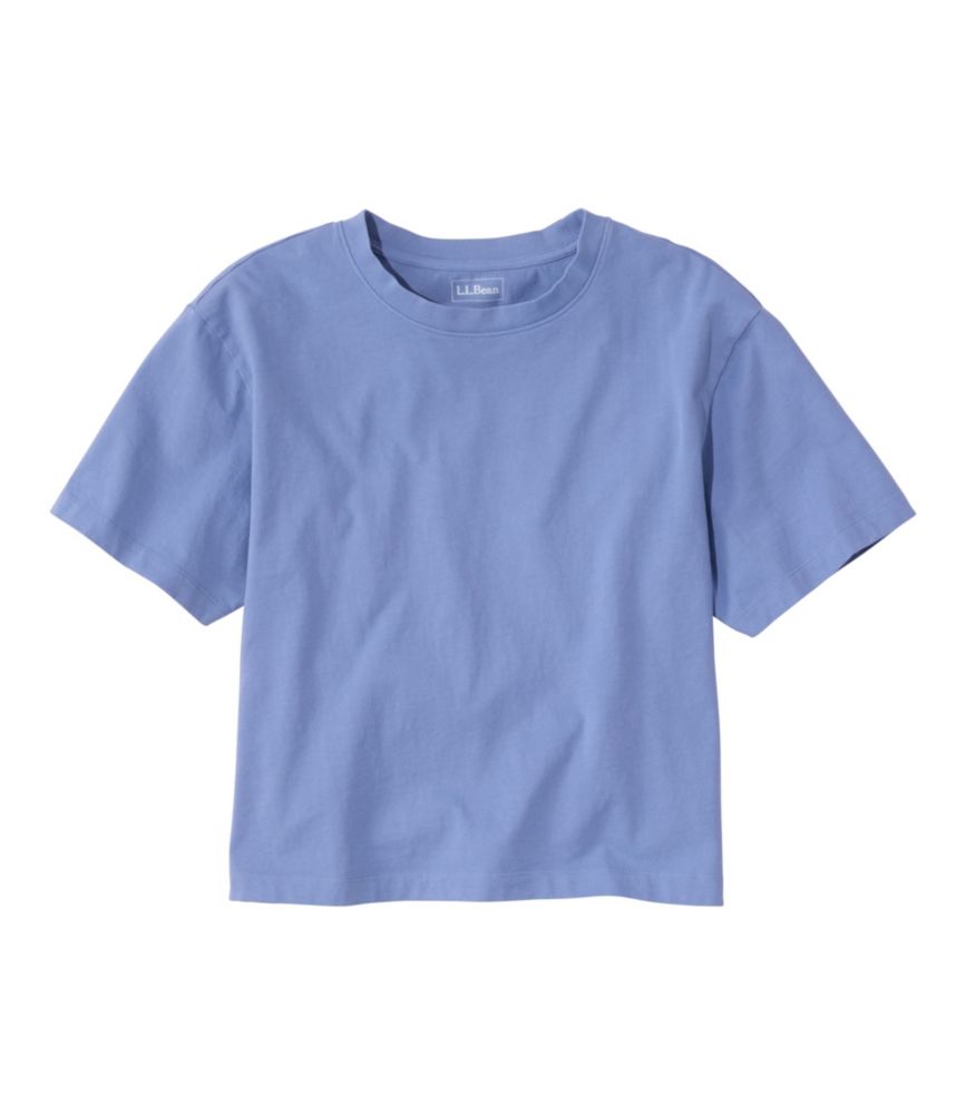 Women's Sunwashed Tee, Short-Sleeve Cropped Boxy Crewneck - US 6812