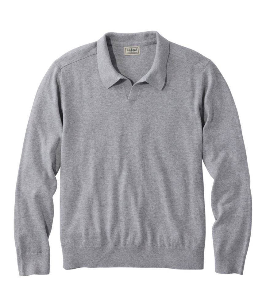 Men's All Seasons Cotton Blend Sweater, Long-Sleeve Polo - US 9794