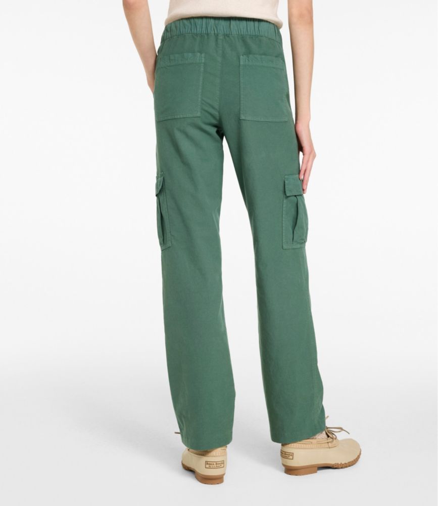 Women's Sunwashed Cotton-Blend Pull-On Pants, Mid-Rise Cargo - US 5761